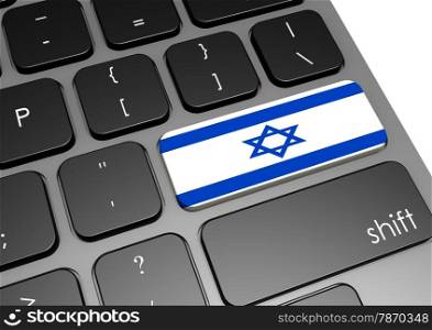 Israel keyboard image with hi-res rendered artwork that could be used for any graphic design.. Israel