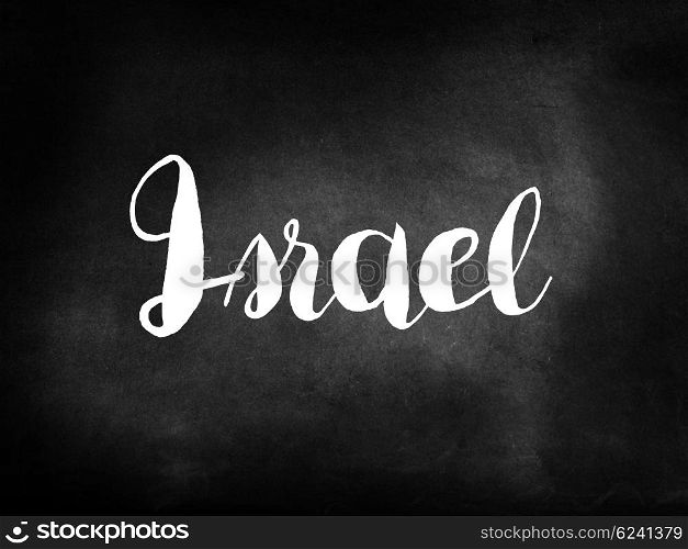 Israel written on a blackboard