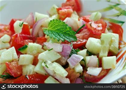 Israeli salad - Mediterranean sallad close up