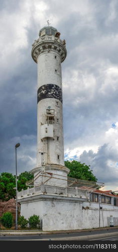 Istambul, Turkey ? 07.12.2019. Ahirkapi Lighthouse in istanbul on a cloudy summer day. Ahirkapi Lighthouse in Istanbul, Turkey