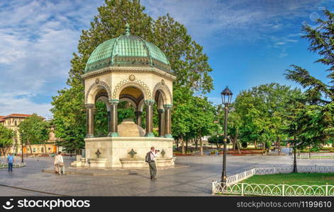 Istambul, Turkey ? 07.13.2019. German fountain in Istanbul, Turkey, on a sunny summer morning.. German fountain in Istanbul, Turkey