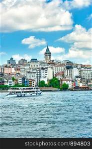 Istanbul city skyline with Galata tower in Turkey. Istanbul Galata tower