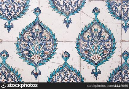 istanbul city turkey blue floral mosaic detail