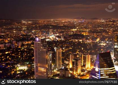 Istanbul skyline at night