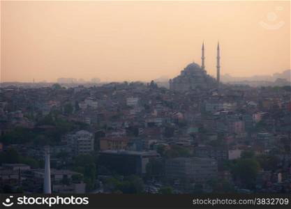 Istanbul skyline at sunset, Turkey