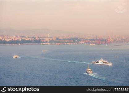 Istanbul skyline at sunset, Turkey