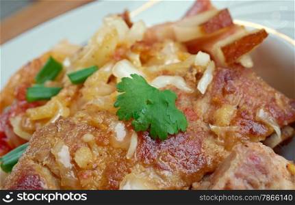 Istrian stew a stew, made sauerkraut or sour turnip, potatoes, bacon, spare ribs, known in the northern Adriatic region