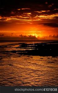 It is beautiful sunset in the ocean.