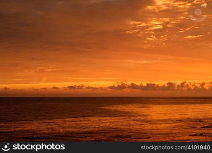 It is beautiful sunset in the ocean.