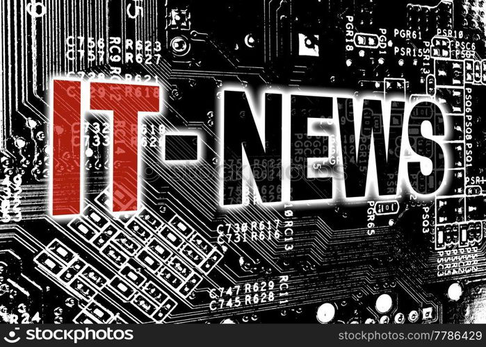 IT News with circuit board concept.. IT News with circuit board concept