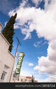 It&rsquo;s a clear blue sky day on main street in this one motel town