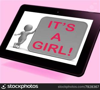 It&rsquo;s A Girl Tablet Meaning Announcing Female Baby