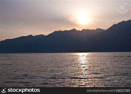 Italian alpine lake Lago di Garda