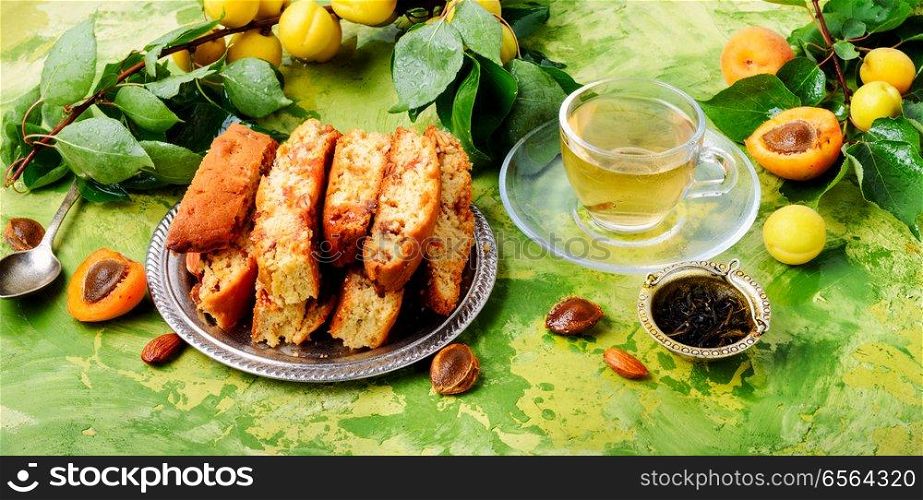 Italian biscotti cookies with the addition of almonds and dried fruits. Italian almond biscotti