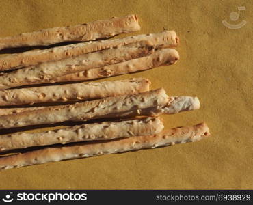Italian breadsticks grissini. breadsticks grissini dipping sticks of crisp dry bread tradional food from Turin, Italy