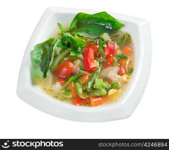 Italian cuisine.Minestrone vegetable soup