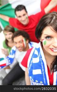 Italian fans ready to watch the match