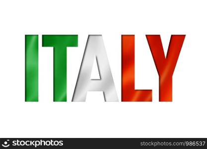 italian flag text font. italy symbol background. italian flag text font