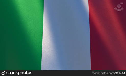 Italian flag. Waving flag of Italy. 3d illustration