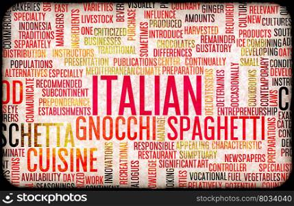 Italian Food and Cuisine Menu Background with Local Dishes. Italian Food Menu