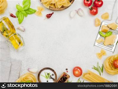 italian food ingredients frame
