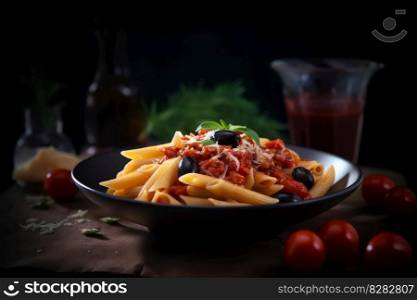 Italian food pasta. Table meal. Generate Ai. Italian food pasta. Generate Ai