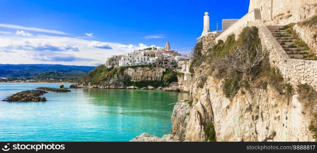 Italian holidays in Puglia - picturesque coastal town Vieste