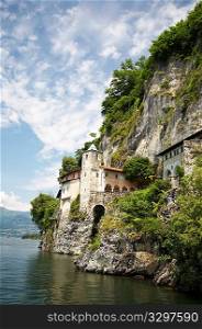 Italian landmark: Christian Monastery of Santa Caterina, Lago Maggiore, Italy.