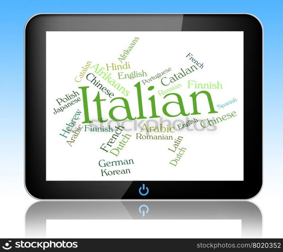 Italian Language Indicating Text Translator And Speech