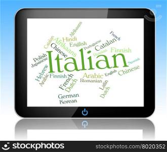 Italian Language Indicating Text Translator And Speech