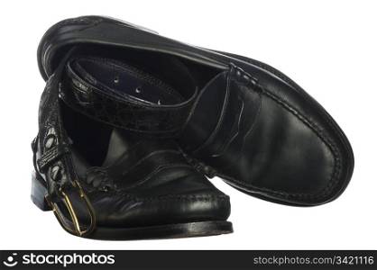 Italian leather men&rsquo;s shoes on a white background