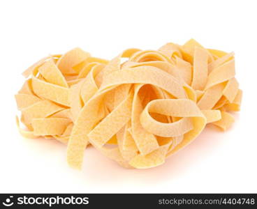 Italian pasta fettuccine nest isolated on white background