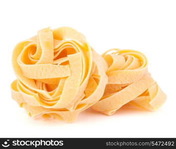 Italian pasta fettuccine nest isolated on white background