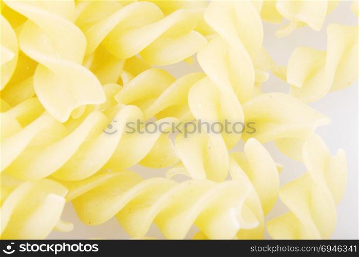 Italian pasta isolated on white.