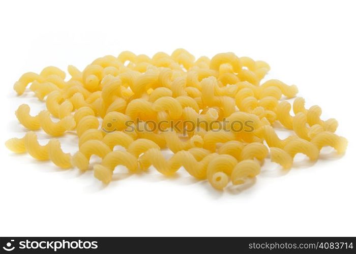 italian pasta portion isolated on white background