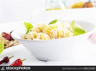 Italian pasta with cheese and meat