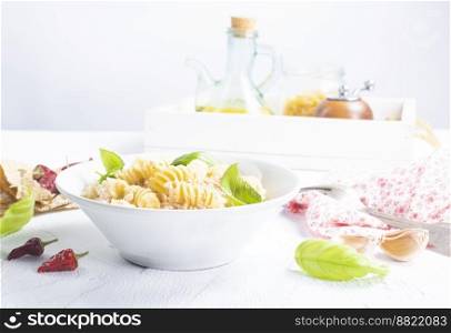 Italian pasta with cheese and meat