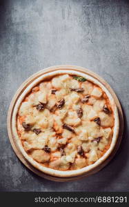 italian pizza at table background