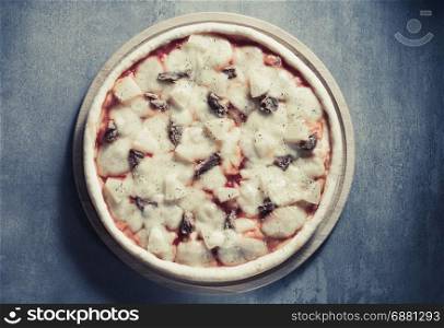 italian pizza at table background