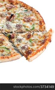 Italian pizza isolated over white background
