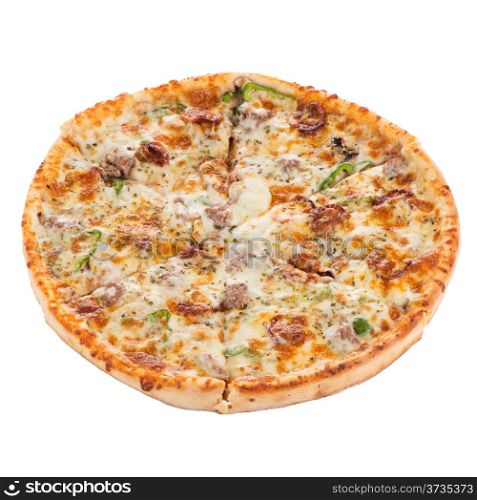 Italian pizza isolated over white background