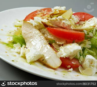 Italian salad with chicken and feta cheese