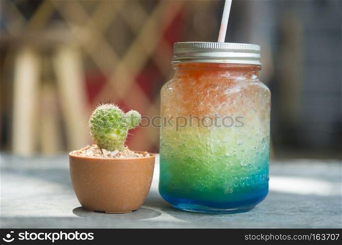 Italian soda with water colors.