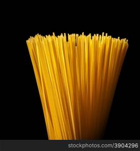 italian spaghetti isolated on black background