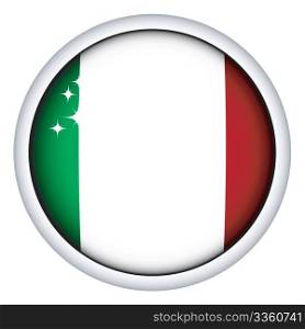 Italian sphere flag button, isolated vector on white