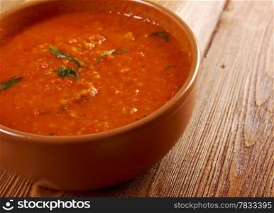 Italian tomato soup or Pappa al Pomodoro,farm-style