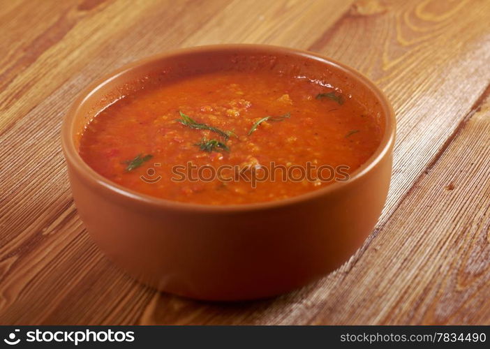 Italian tomato soup or Pappa al Pomodoro,farm-style