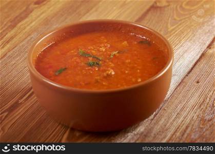 Italian tomato soup or Pappa al Pomodoro,farm-style