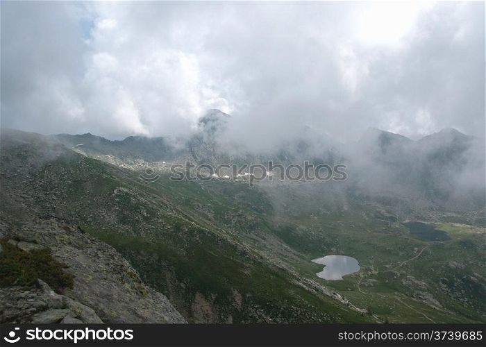 Italy Alps vacation with hiking sport activity in summer