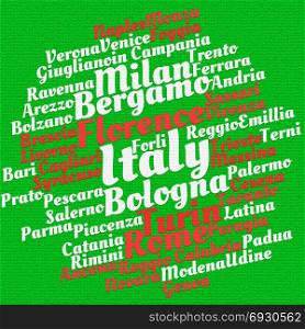 Italy cities word cloud concept